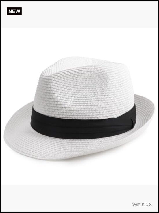 Wide Brim Straw Fedora Sun Hat with UPF 50+ Roll Up for Beach Travel main image 6